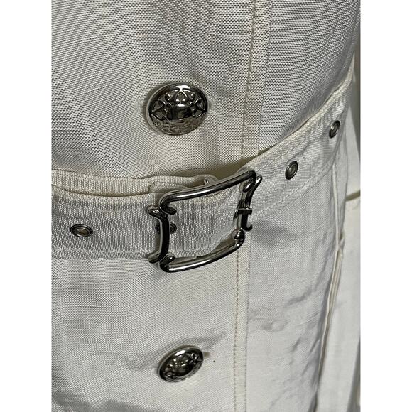 Tocca New Cream Ivory Linen Viscose Trench Coat Belted - Picture 7 of 12